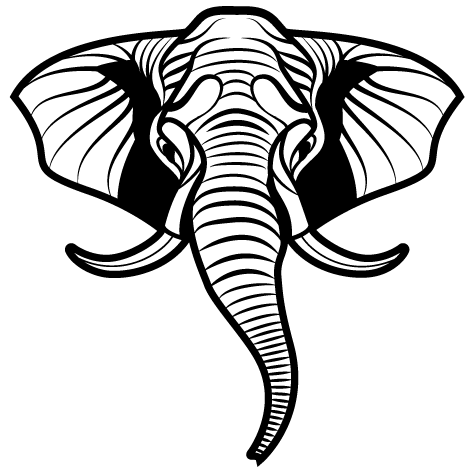 Sticker tête d'éléphant tribal
